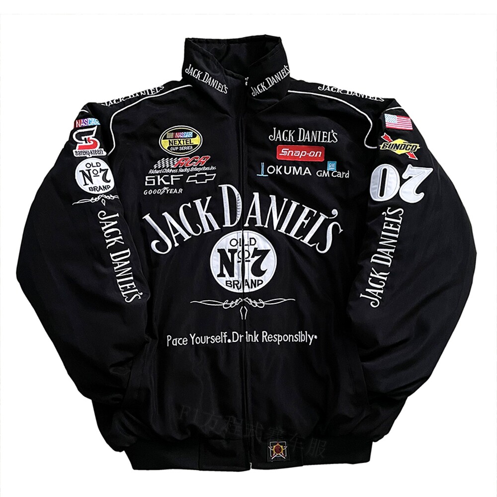 thumbnail for F1 Racing Suit Padded Jacket Motorcycle Jersey Jacket American Autumn and Winter Retro Captain Motorcycle Wind Protection