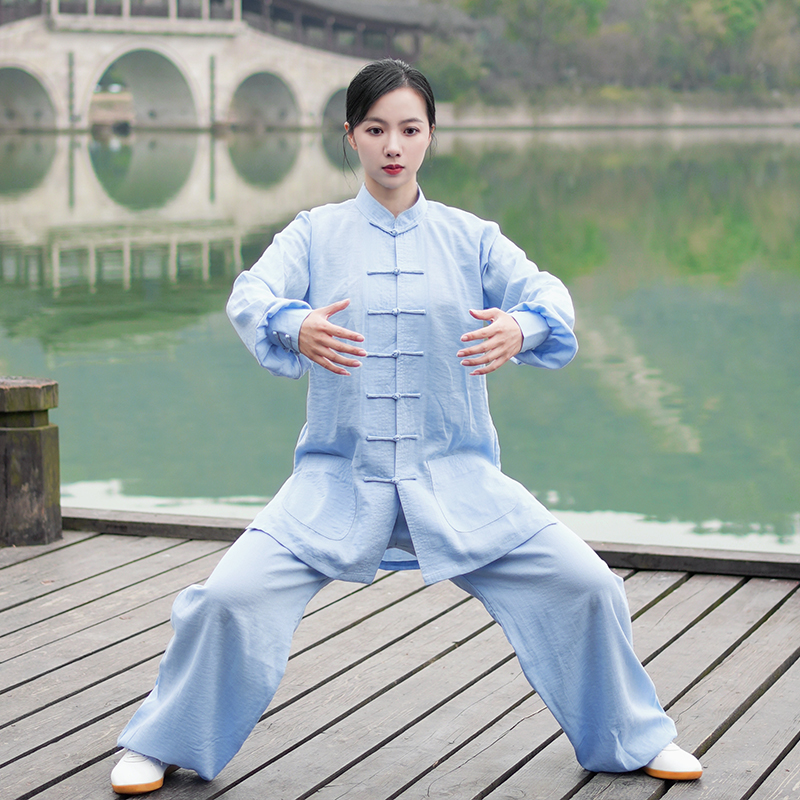 太极服秀华道源春夏季亚麻棉