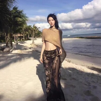 Jaded London欧美辣妹复古印花低胸深V露背度挂脖露背性感连衣裙