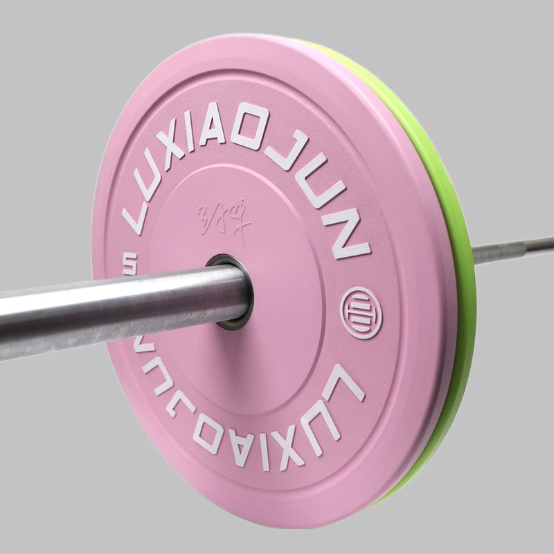 luxiaojun吕小军举重杠铃片马卡龙色深蹲硬拉卧推力量举全胶铃片