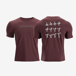 吕小军【抓举分解】运动短袖t恤男2025夏跑步印花上衣健身训练服