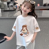 打底 新款 可爱卡通印花上衣男童女童潮流2026纯棉休闲T恤夏季 短袖