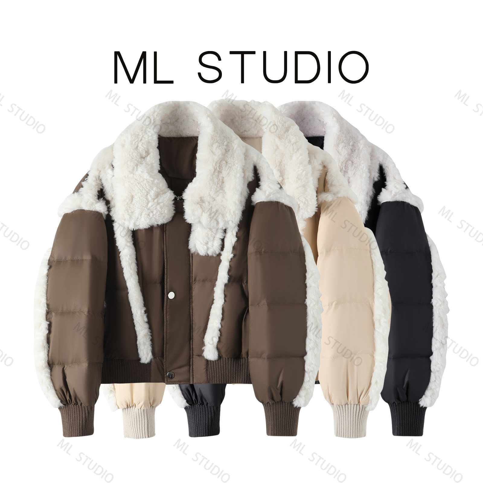 【米粒严选】GIDMiss毛绒拼接短款鸭绒羽绒服外套30500,女装/女士精品,羽绒服,淘宝优惠券,粉丝福利购,淘宝优惠卷