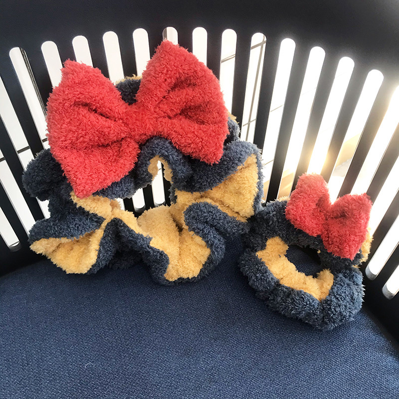 可爱拼接色发带女迪士尼白雪公主同款束发带宽边蝴蝶结防滑头饰品