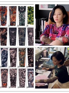 蔷薇风暴谢琳慧谭卓同款花臂刺青套袖纹身袖套骑行户外防晒袖套