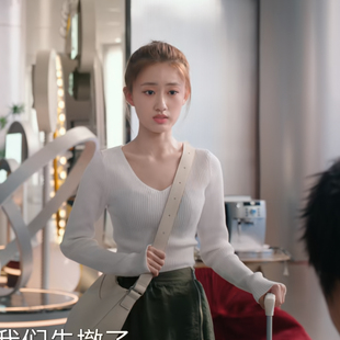 年少有为吴曦张晓霏同款v领针织衫秋冬毛衣修身显瘦百搭长袖上衣