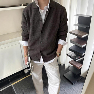 现在就出发白敬亭同款针织开衫男秋季慵懒风柔然舒适打底衫毛衣男