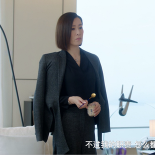 新闻女王文慧心佘诗曼同款人字纹小西服春秋新款毛呢小西装外套女