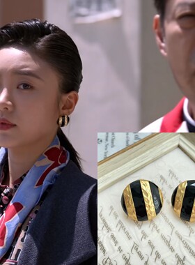淬火年代林川张月同款中古vintage耳环银针金属珍珠钉复古耳钉女