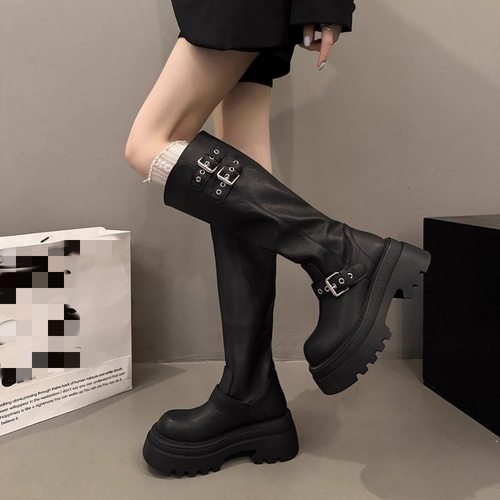 骄阳似我聂曦光赵今麦同款7CM厚底高筒靴女不过膝长筒靴骑士靴女