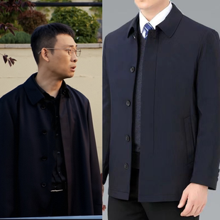 翻领夹克加棉外套春秋冬商务休闲中老年棉服 以法之名洪亮张译同款
