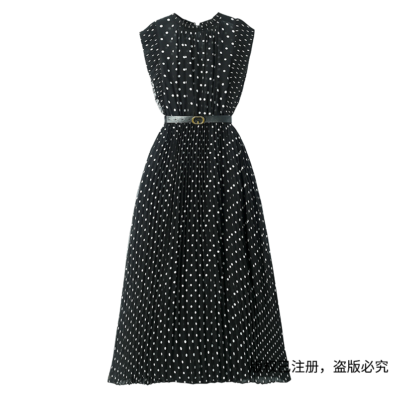 【牛奶丝】2024新款女装夏季印花波点连衣裙 YM3B01179 3.6
