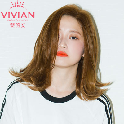 薇薇安 假發女 長卷發自然逼真外翻卷手織中偏分界鎖骨發VZ163