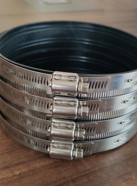 不锈钢卡箍柔性铸铁管W型卡箍管束喉箍管箍 DN100DN150DN200DN300