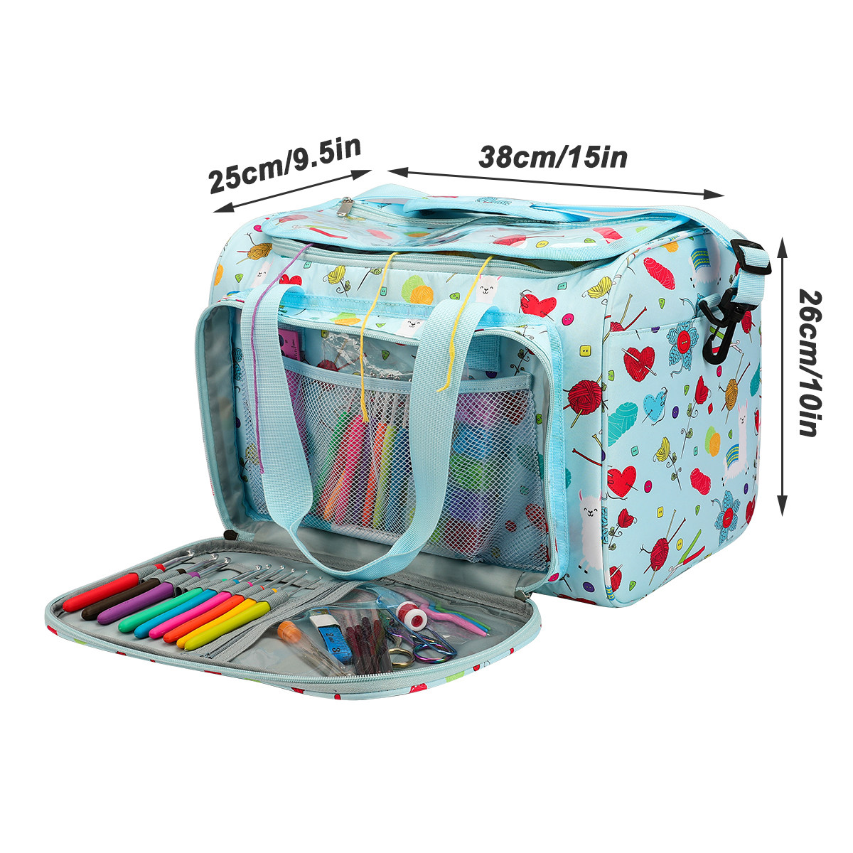 大容量带肩带多功能毛线钩针工具收纳包编织收纳箱毛线收纳整理袋,收纳整理,其他收纳袋,淘宝优惠券,粉丝福利购,淘宝优惠卷