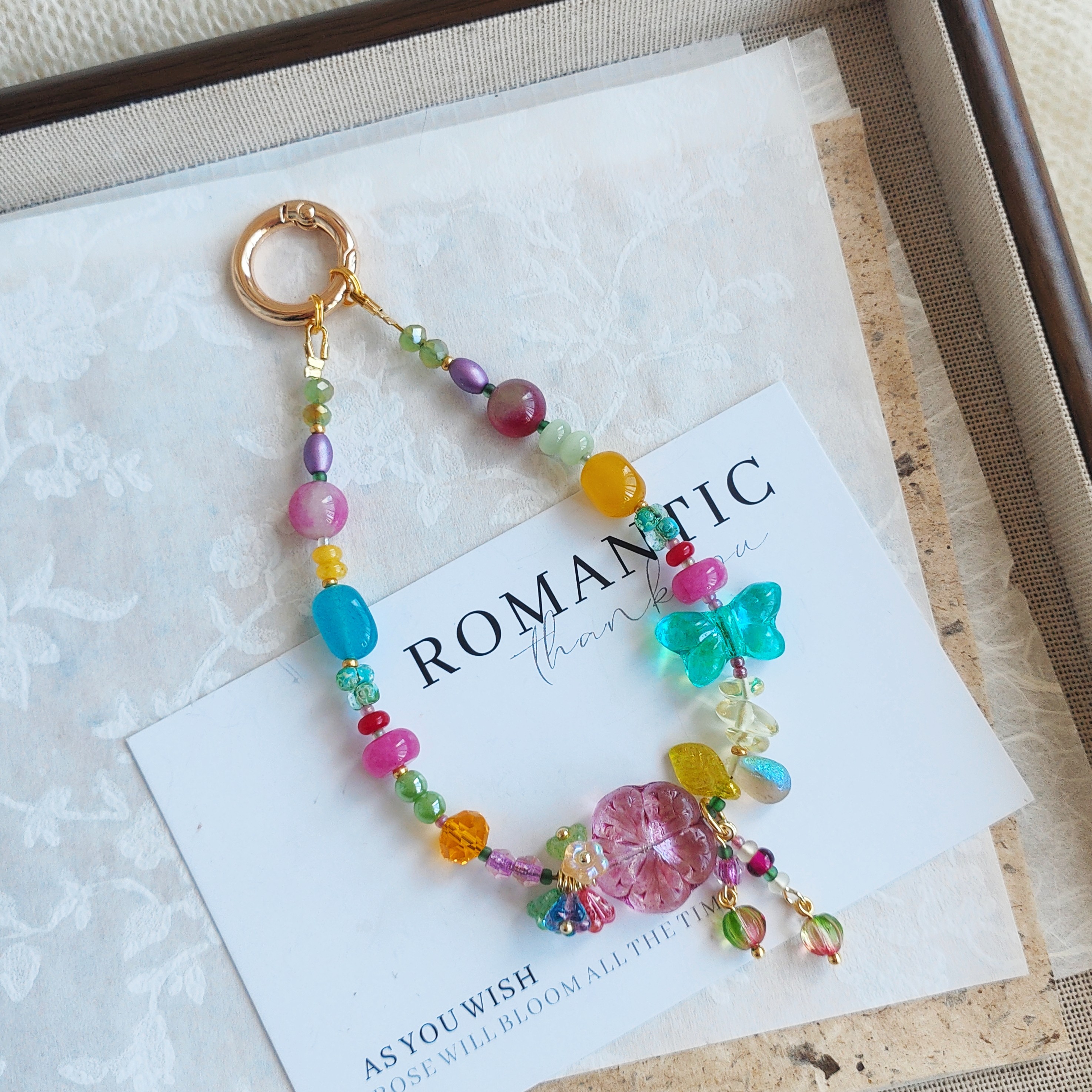 重工系列 | 原创捷克琉璃水晶天然石串珠米珠手机链钥匙扣链包挂