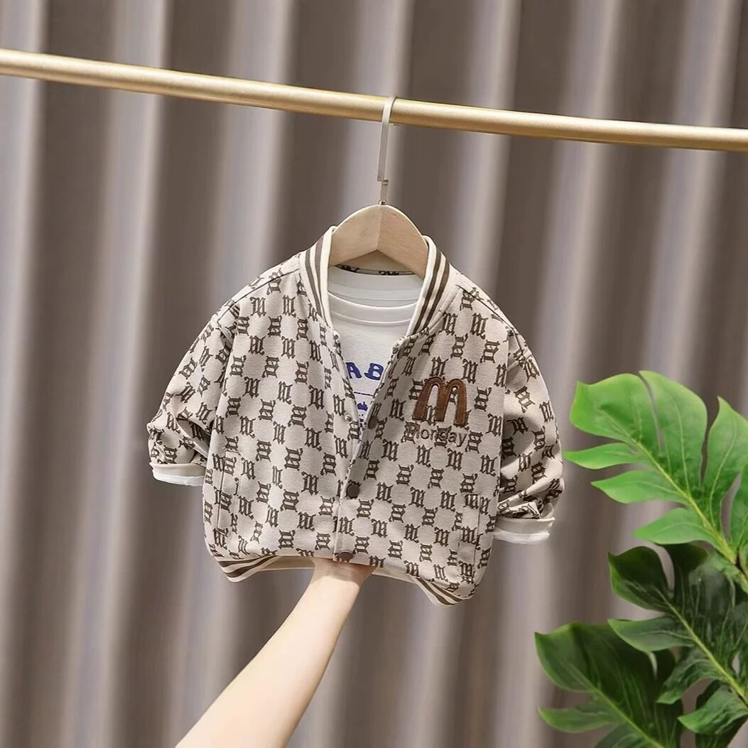 男童春秋外套儿童韩版双层夹克棒球衫潮宝宝上衣童装秋装小童衣服