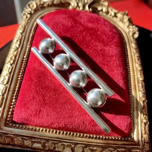 美国品牌中古首饰抽象艺术造型925纯银大别针胸针西洋银器古着