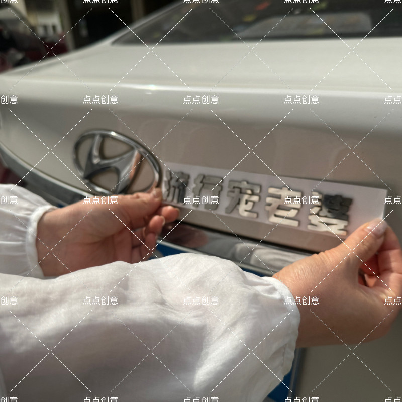 现代不锈钢材质定制车尾标