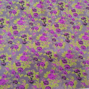 复古中式浮雕提花布料国风玫紫色碎花织锦马甲旗袍连衣裙外套面料