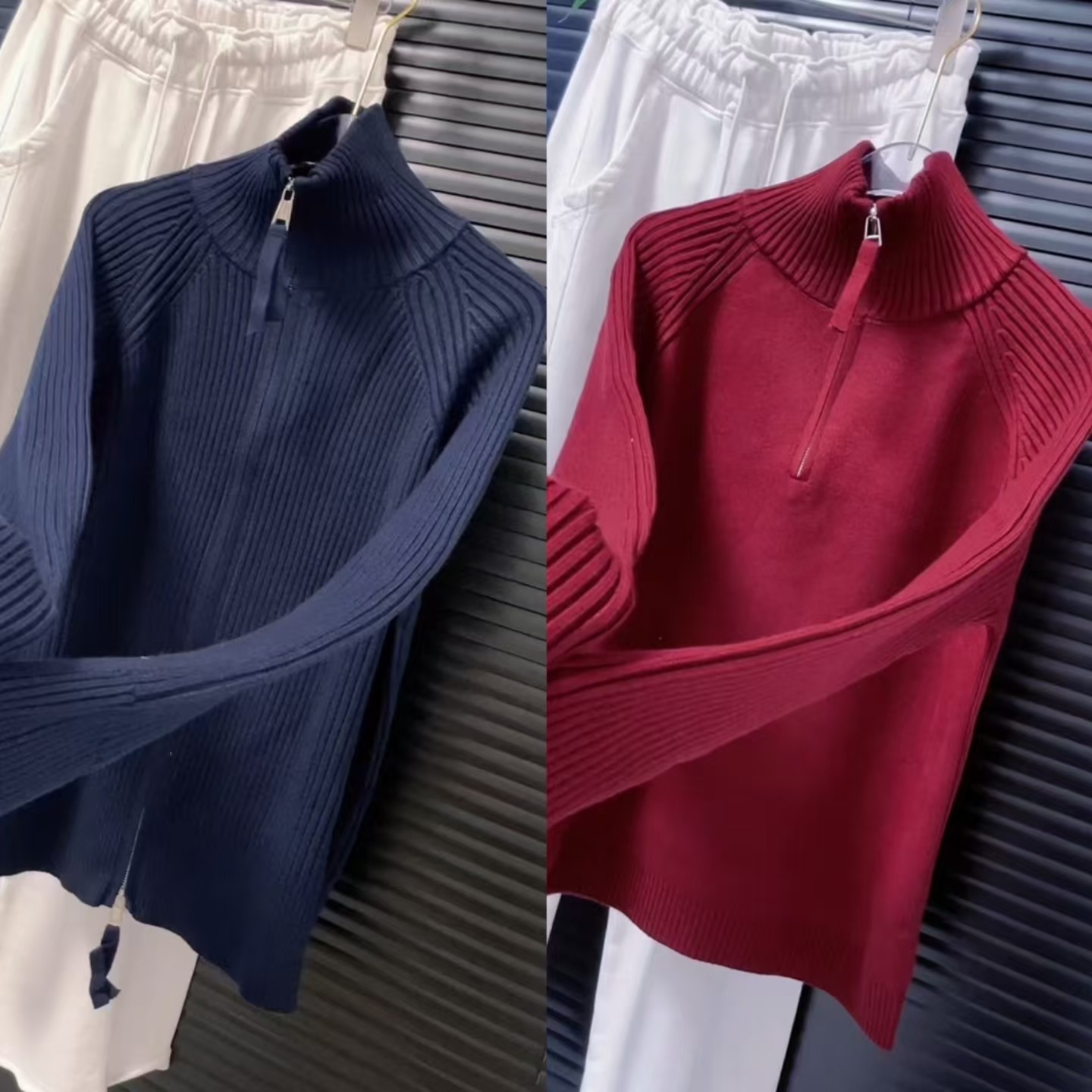 糖果色半拉链针织衫女宽松显瘦慵懒风套头毛衣2026年春新款打底衫