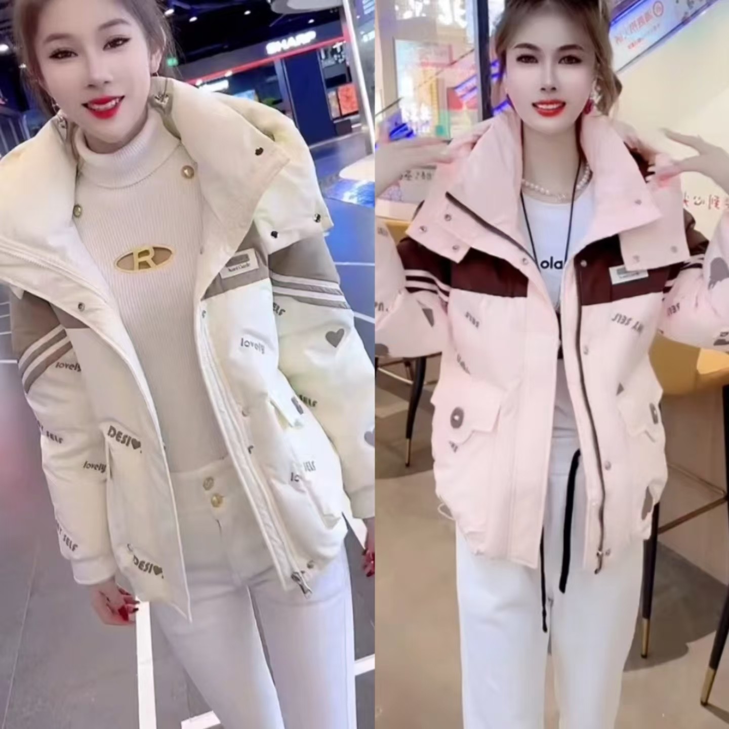品质连帽羽绒服高档鸭绒加厚外套撞色拉链开衫上衣帽可拆卸2026年