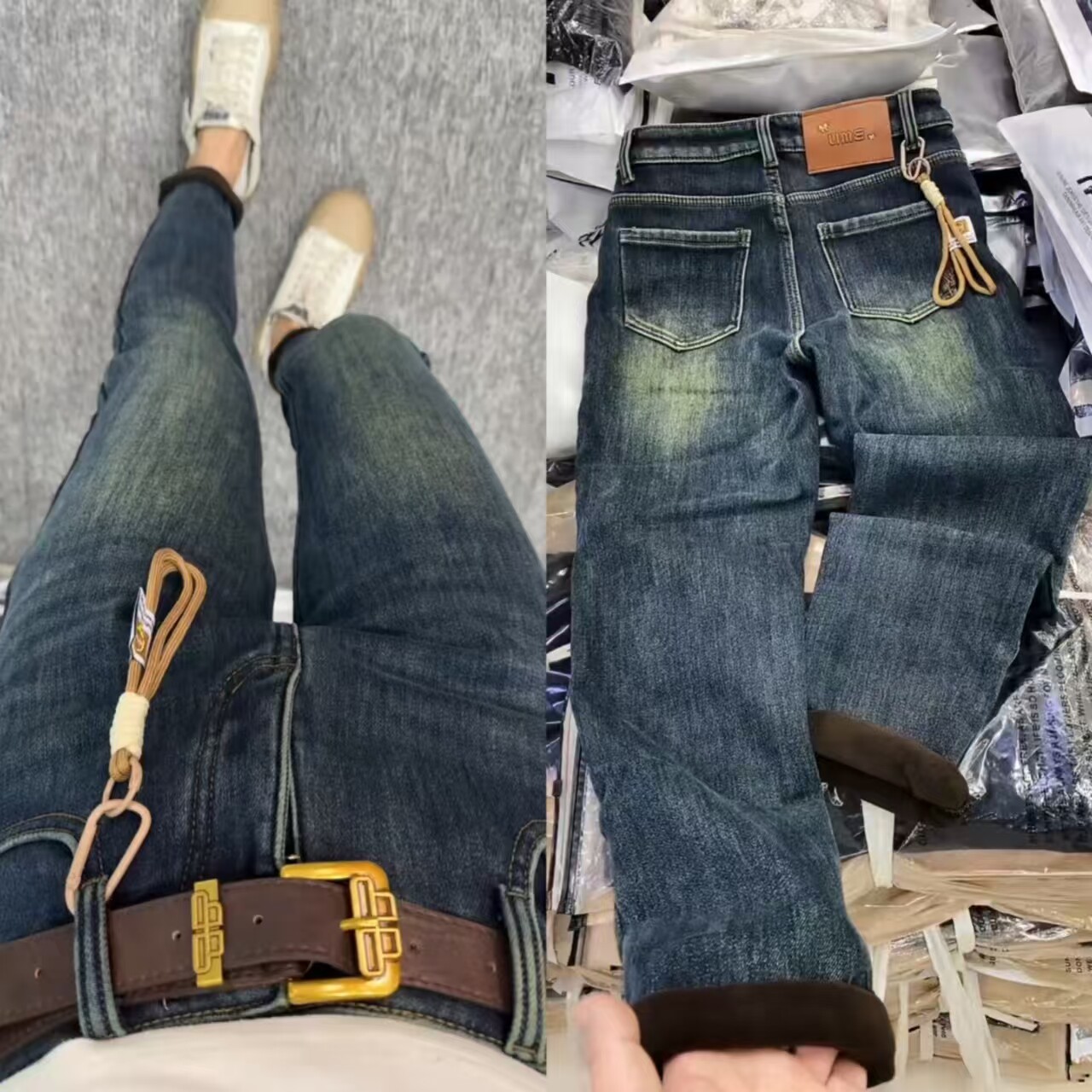 加绒/不加绒牛仔小脚裤女高腰显瘦弹力修身百搭品质铅笔裤2026年