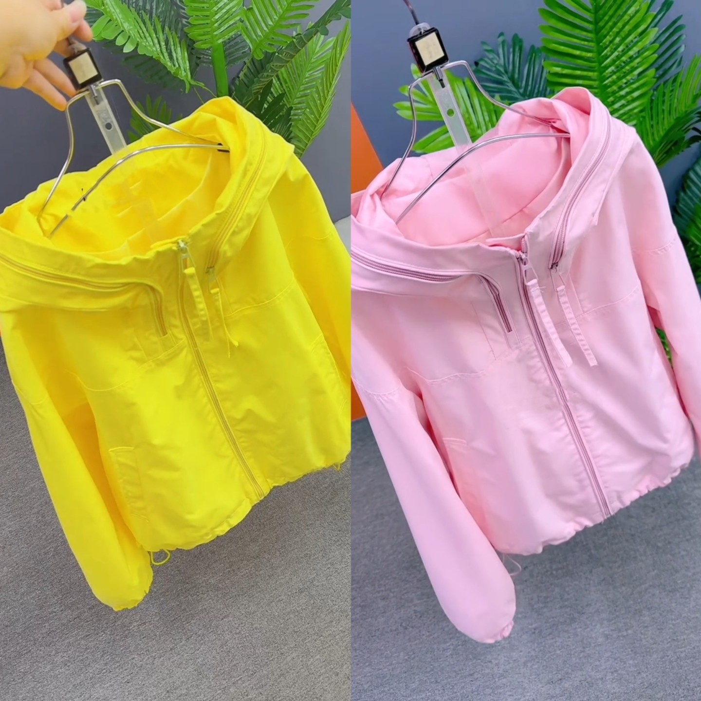 韩版糖果色连帽拉链短外套女宽松休闲减龄冲锋衣2026年春季外衣潮