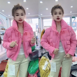 时尚立领短款棉服女加厚显瘦百搭面包服糖果色小个子棉衣外套2026