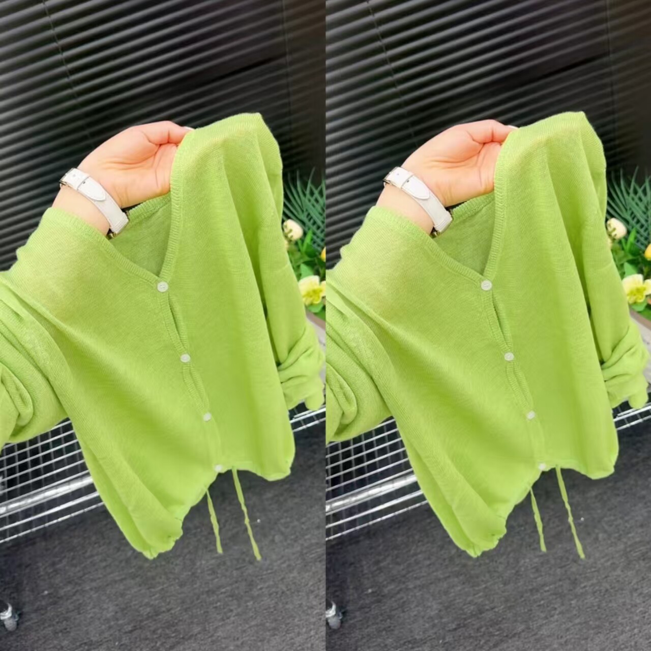 糖果色轻薄透气针织开衫女长袖显白防晒上衣2026年夏季新款外衣潮