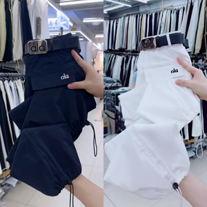 工装八分束脚显瘦休闲裤女