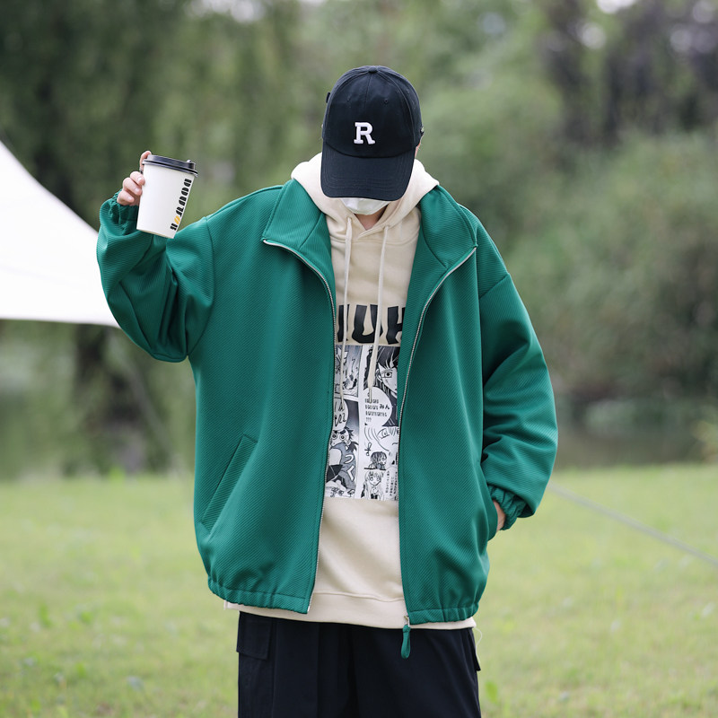 2025春装贴布立领外套男拉链夹克JK85P70,男装夹克,电商C323