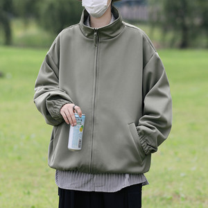 2025秋装斜纹拉链夹克男女外套  JK85P70 豆绿1图片