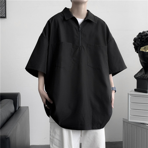 2025夏装工装衬衫男士短袖衬衣宽松休闲衬衫C203P35,烟筒靴男穿搭图片