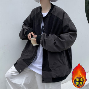 2025冬装加棉加厚棒球服外套男潮流拼接宽松棉服 JJH83P115图片