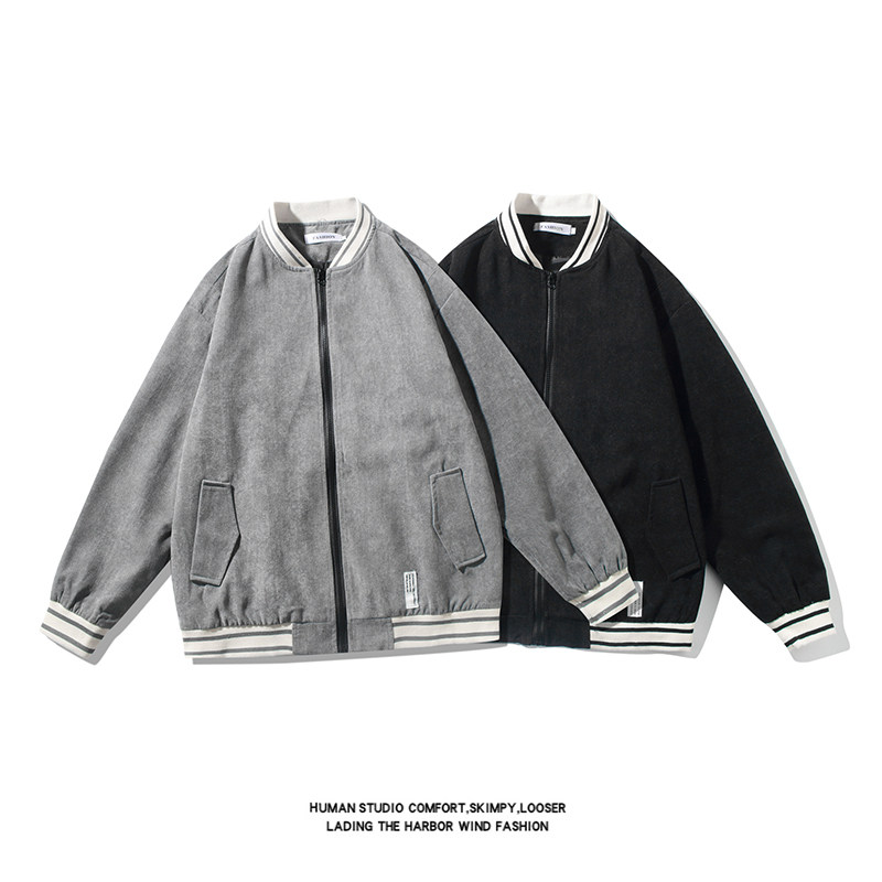 白底平铺2025春装灯芯绒棒球服外套男宽松夹克JK81P70,男装夹克,电商C323