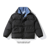 2025冬季牛仔假两件棉衣男大码棉服冬装潮流外套M2006P125，男装棉衣，电商C323