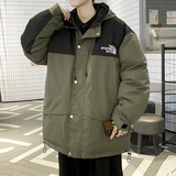 2025冬装刺绣拼色连帽宽松棉服冲锋衣冲锋棉衣外套M2009P135，男装夹克，电商C323