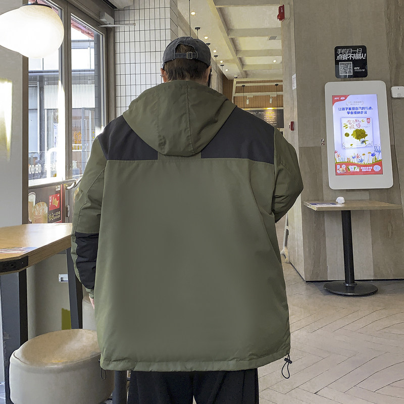2025冬装刺绣拼色连帽宽松棉服冲锋衣冲锋棉衣外套M2009P135,男装夹克,电商C323