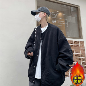 2025冬装加棉加厚棒球服外套男潮流拼接宽松棉服 JJH83P115图片