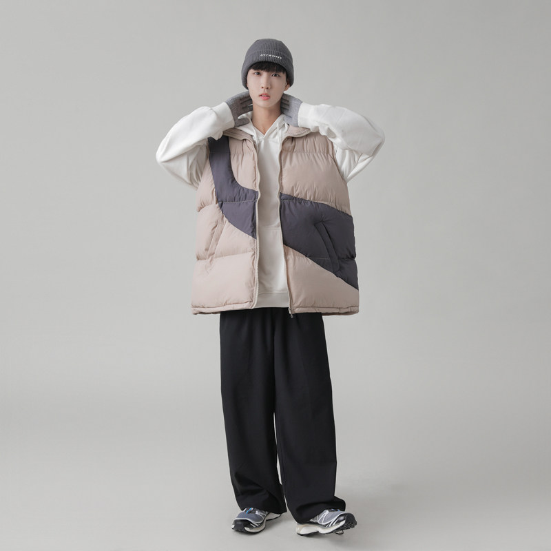 2025冬装撞色棉马甲男款冬季背心马夹MJ02P75,男装背心/马甲,电商C323