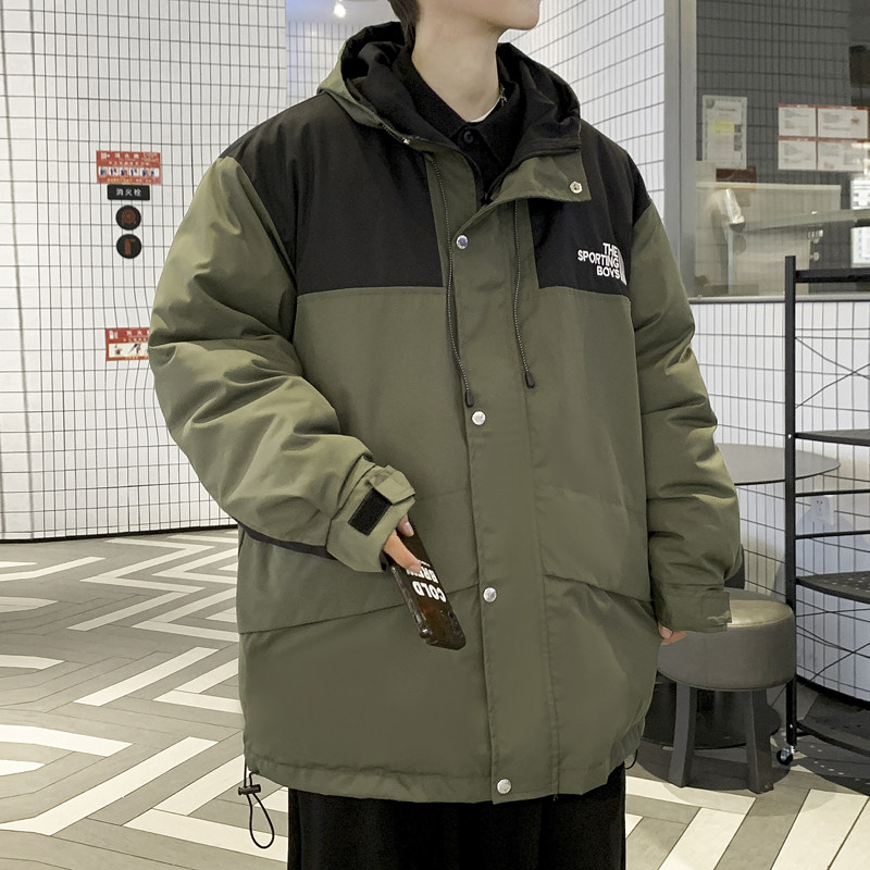 2025冬季刺绣拼色连帽宽松棉服冲锋衣冲锋棉衣外套M2009P135,男装夹克,电商C323
