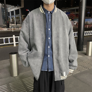 2025春装灯芯绒棒球服外套男宽松夹克 JK81P70控88图片