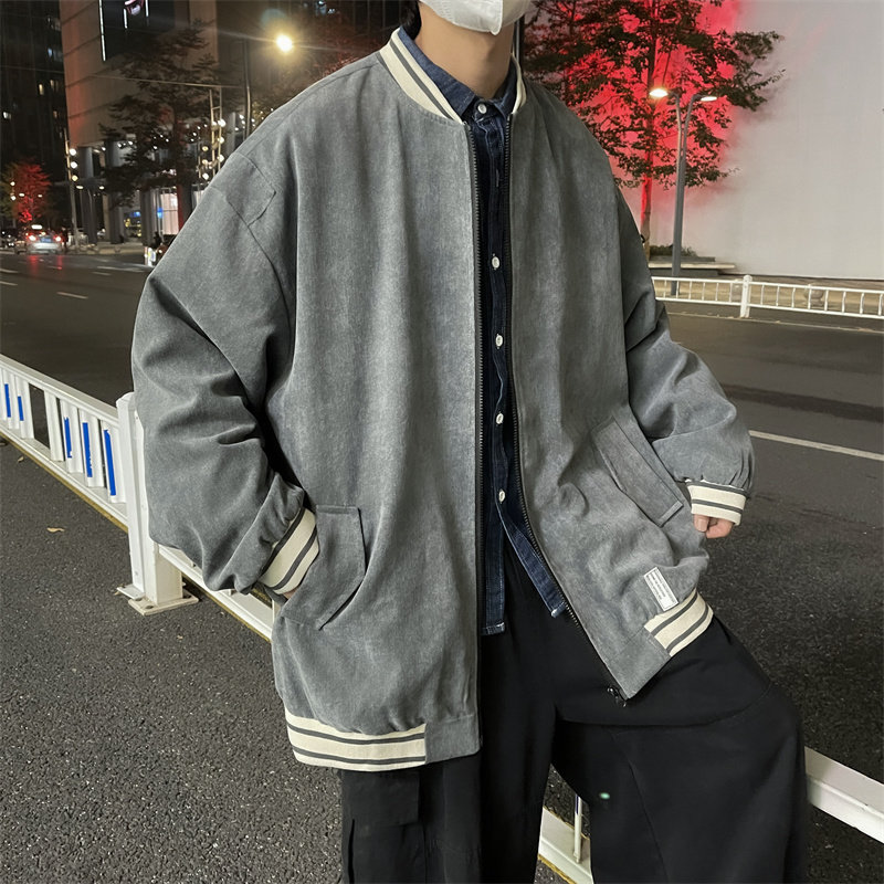 2025春装灯芯绒棒球服外套男宽松夹克JK81P70控88,男装夹克,电商C323