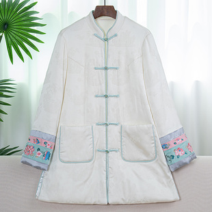 新中式女装唐装刺绣棉衣复古中国风棉袄冬季旗袍改良新年汉服外套