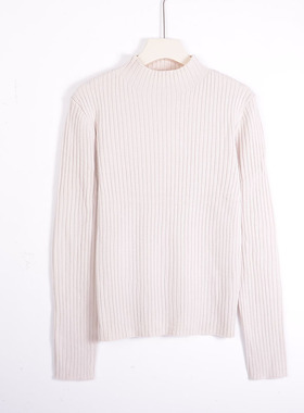 GU原单日系外单半高领针织衫毛衣套头长袖修身上衣百搭打底24114