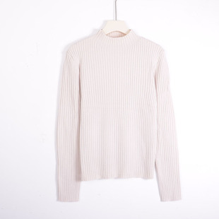 上衣百搭打底24114 修身 GU原单日系外单半高领针织衫 毛衣套头长袖