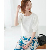 新品 冰丝针织衫 圆领通勤半袖 外贸日单夏季 五分袖 T恤上衣女24110