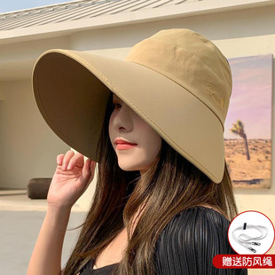 空顶帽子女升级版扎马尾小太阳鸭舌遮阳帽夏天户外防紫外线渔夫帽