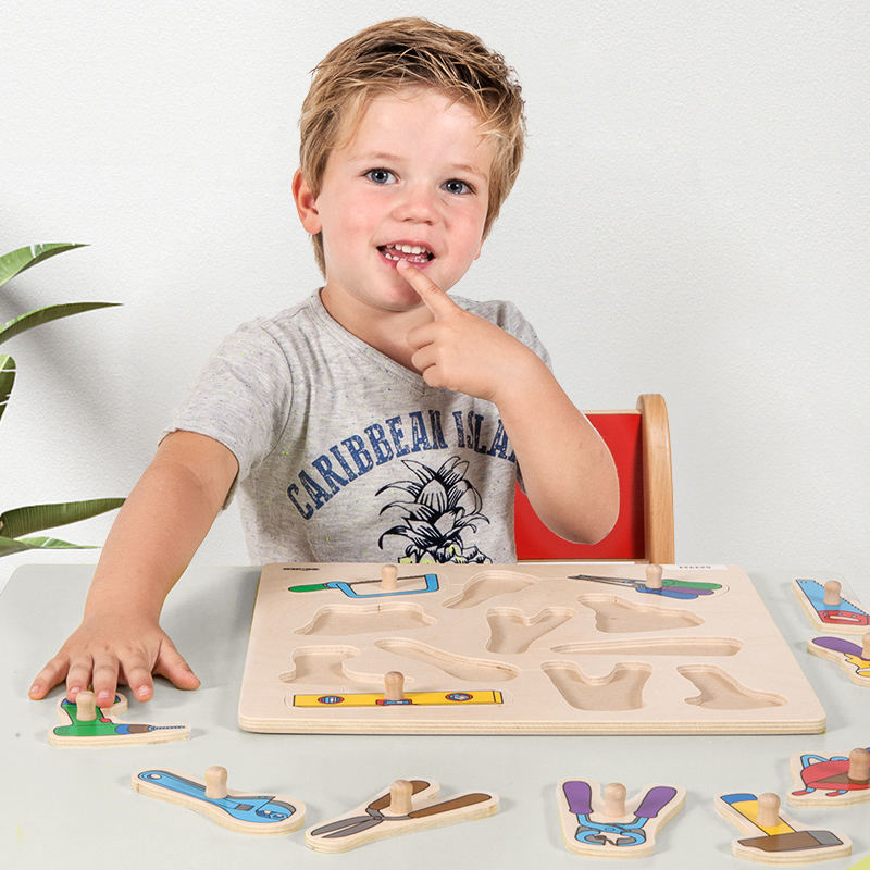 儿童认知抓握训练木制拼图玩具